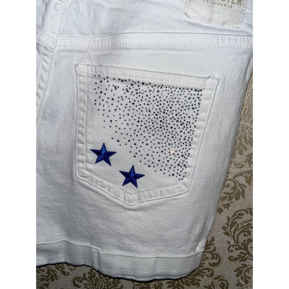Hollister Co. hco White USA American Women's Shorts DIY Upcycled OOAK Sz. 12/13 - Picture 2 of 6